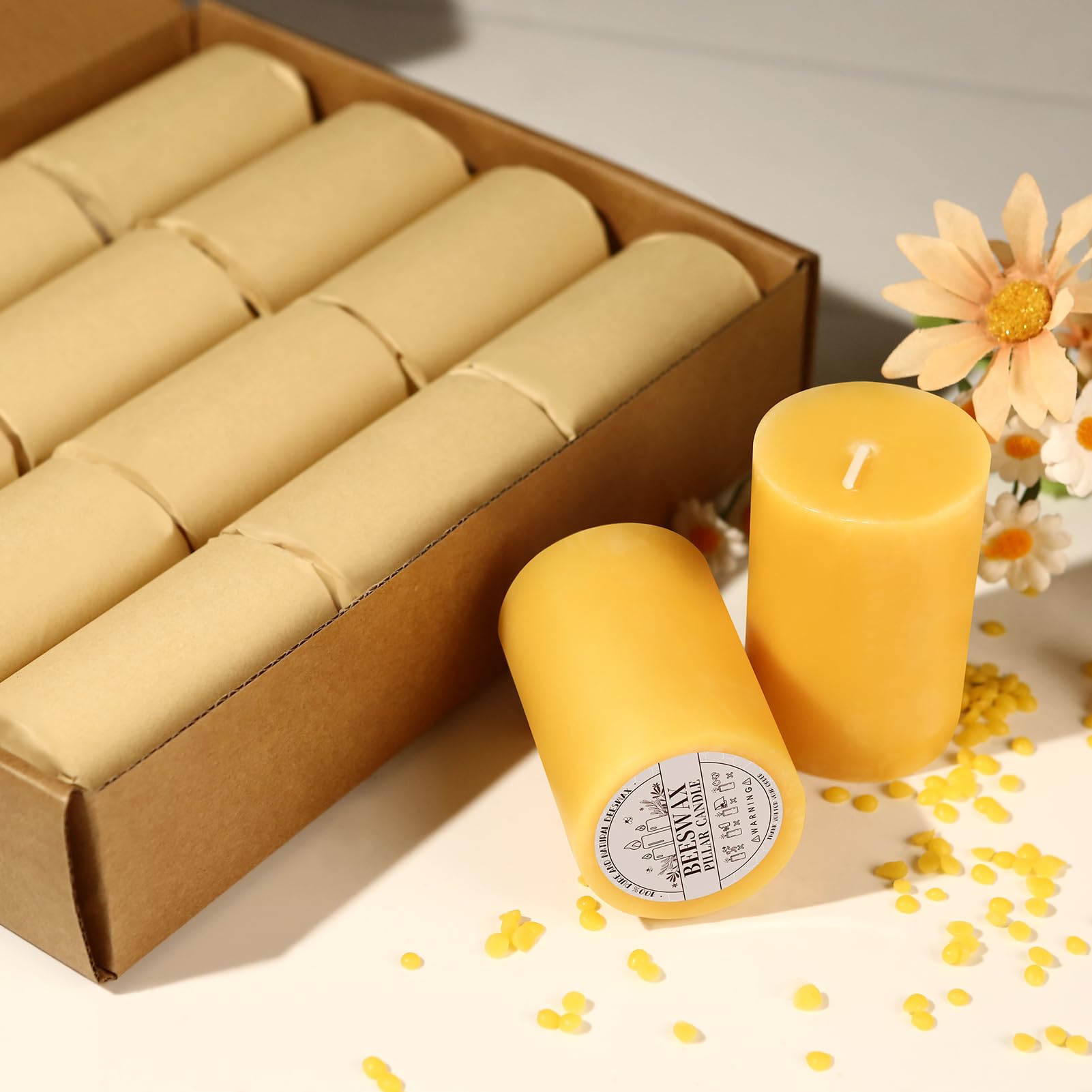 MAKALONE beeswax candle 2x3in, table-ready gift for any occasion