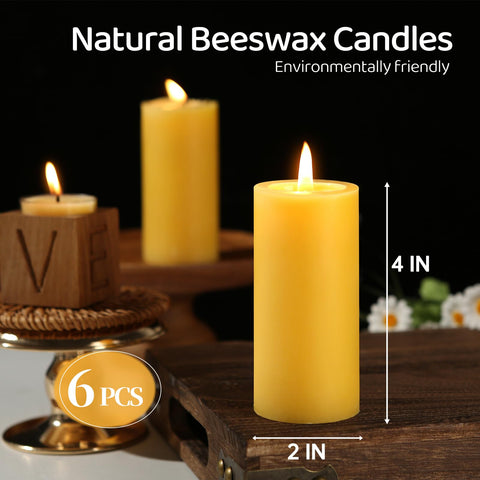MAKALONE dripless beeswax pillars ensure a neat burn without mess
