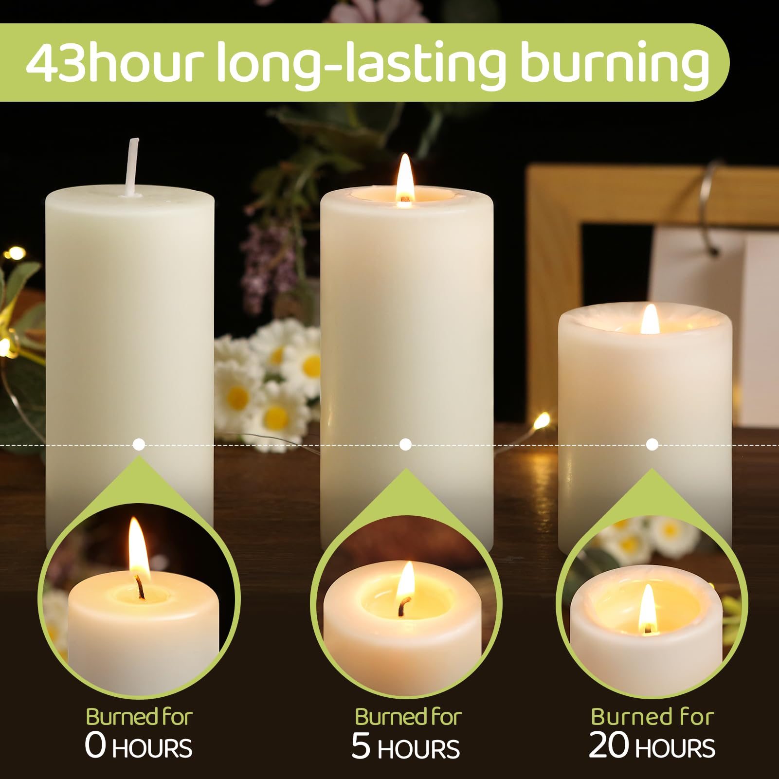 MAKALONE natural honey aroma beeswax pillar candle with subtle fragrance.
