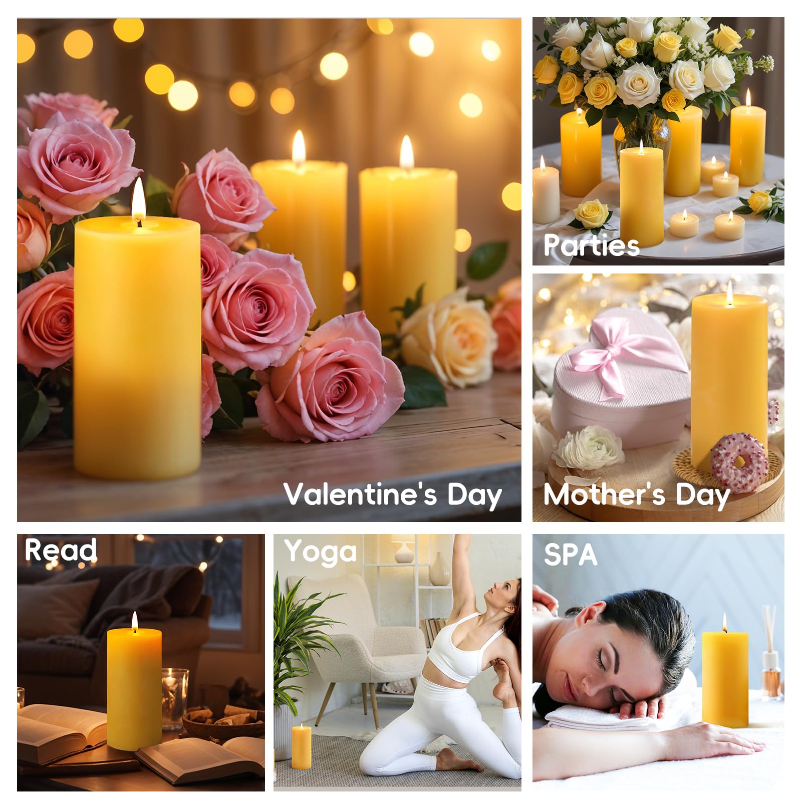 MAKALONE table-top candles for dining and cozy home decor.