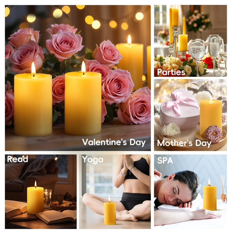 MAKALONE wedding and emergency beeswax candle, 2x3in, warm glow