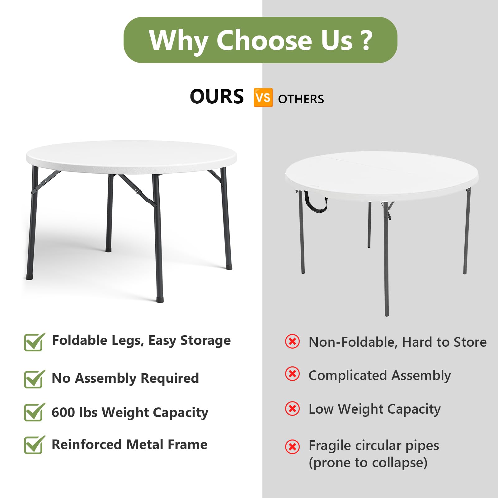MAKE CHANGES round table for outdoor use, ideal for events.
