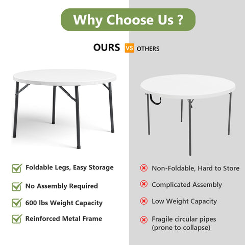 MAKE CHANGES round table for outdoor use, ideal for events.