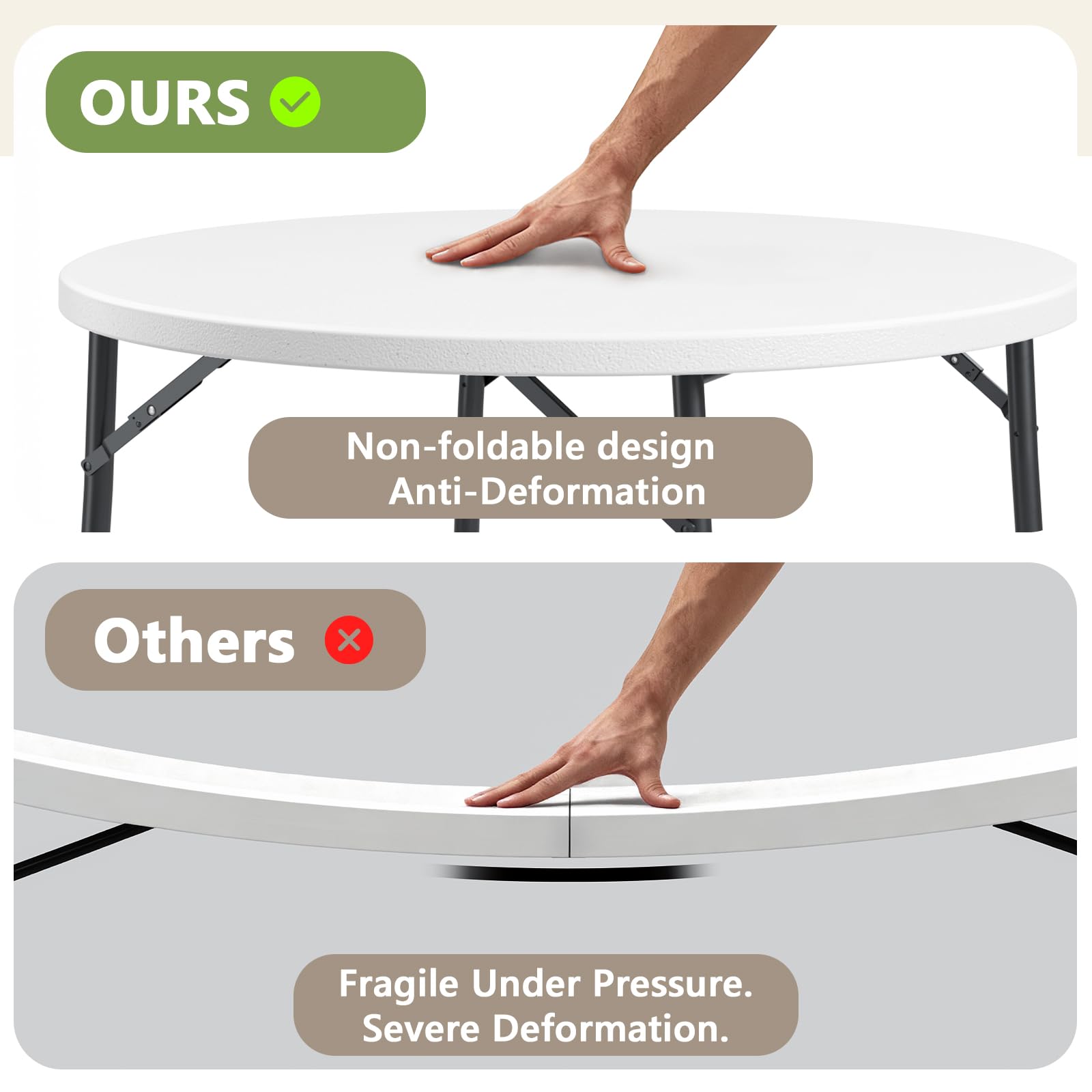 MAKE CHANGES sturdy metal frame provides wobble-free stability on any surface.