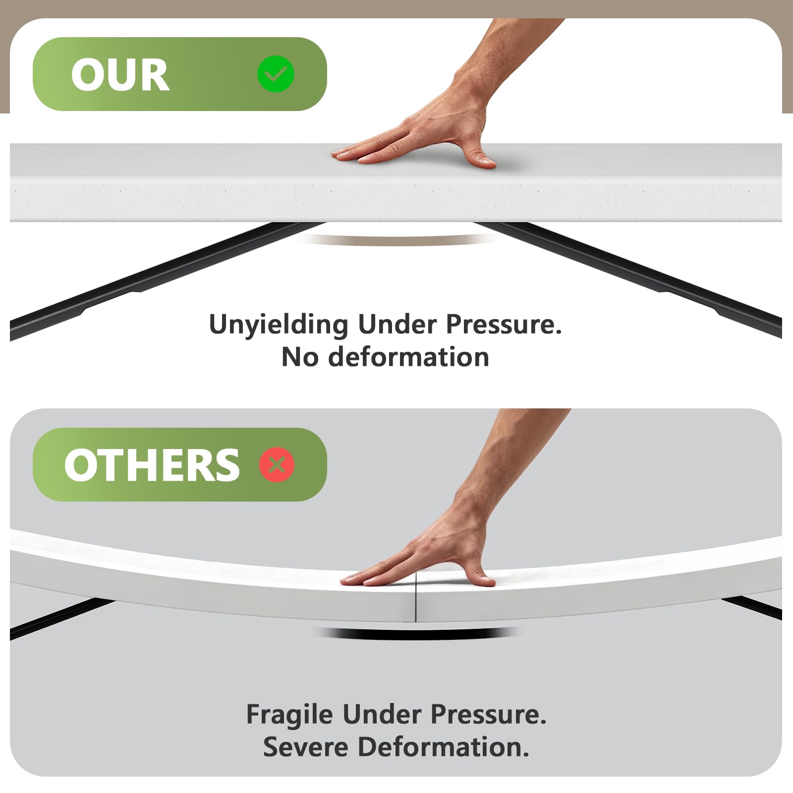 MAKE CHANGES 4ft folding table outdoor-ready for picnics and camping