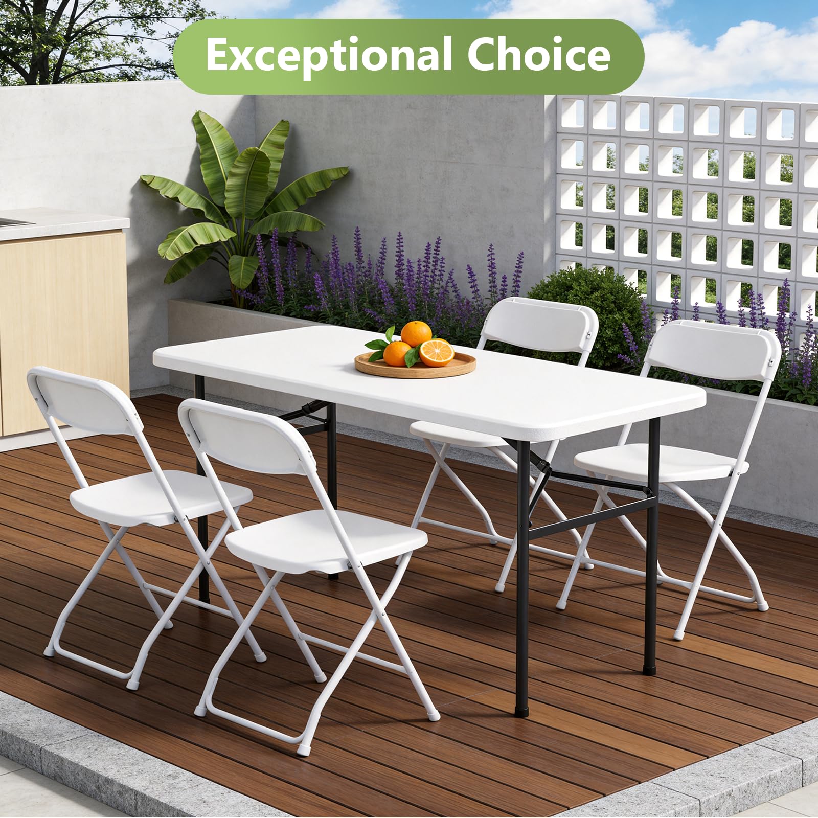 MAKE CHANGES 4ft folding table reinforced steel legs for stability