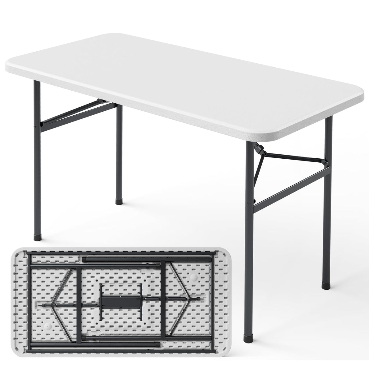 MAKE CHANGES 4ft folding table top surface ideal for dining and crafts