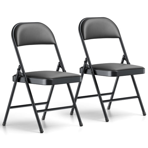 Make Changes folding chairs front view with sturdy frame and padded seating for daily use