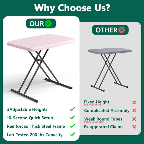 Make Changes folding table assembly-free setup for instant use