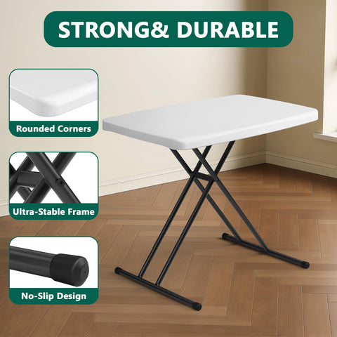 MAKE CHANGES folding table folded size fits in small spaces and cabinets