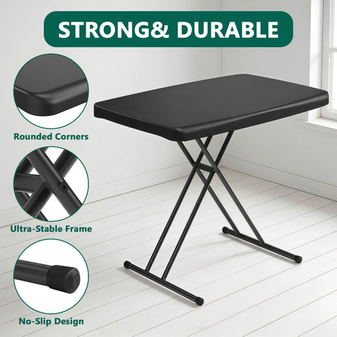 Make Changes folding table 30-inch HDPE top close-up shows granite texture.