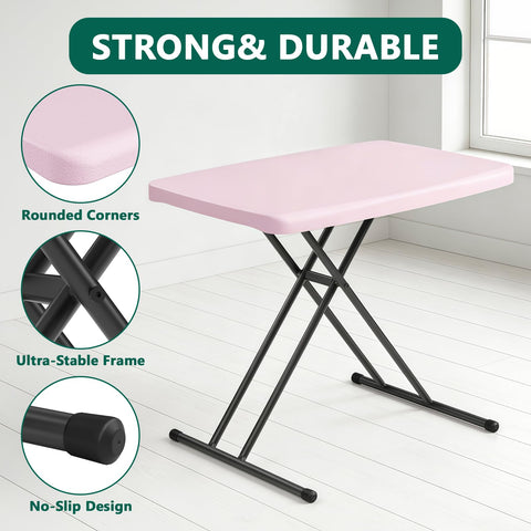 Make Changes folding table at 25-inch height suitable for dining or laptop work