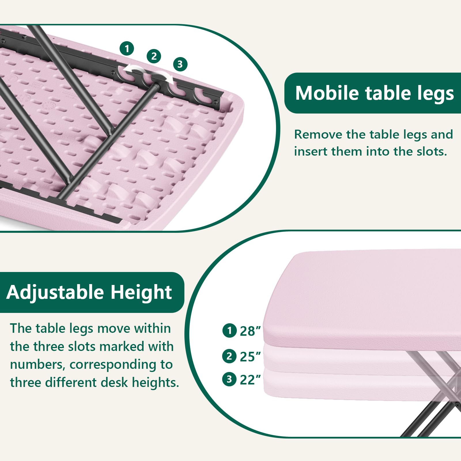 Make Changes folding table portable use design for easy transport