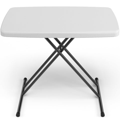 MAKE CHANGES folding table top view shows sturdy surface for laptops and meals