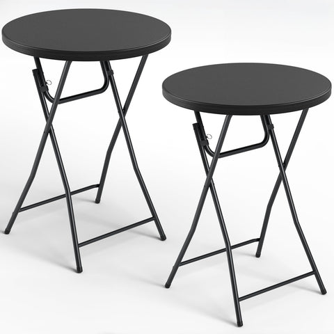 Make Changes folding table 32in round top provides quick setup for events and versatile food displays.