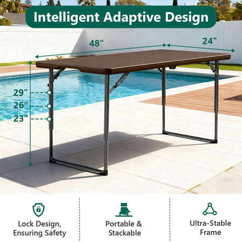 Make Changes folding table 4ft outdoors for picnics and barbecues.