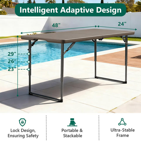 Make Changes folding table fold-and-store design saves space.