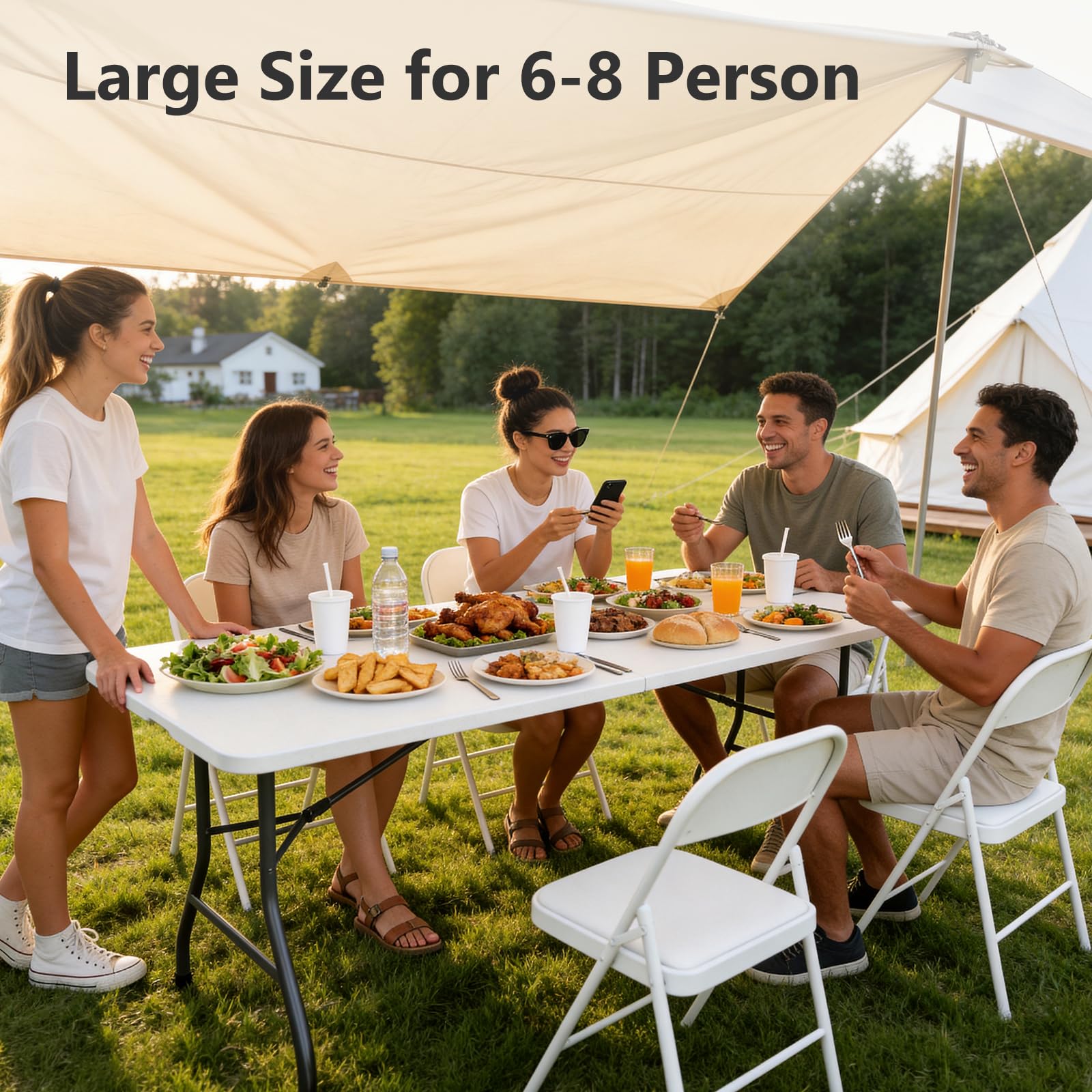 Make Changes folding-table half-fold design for compact storage.