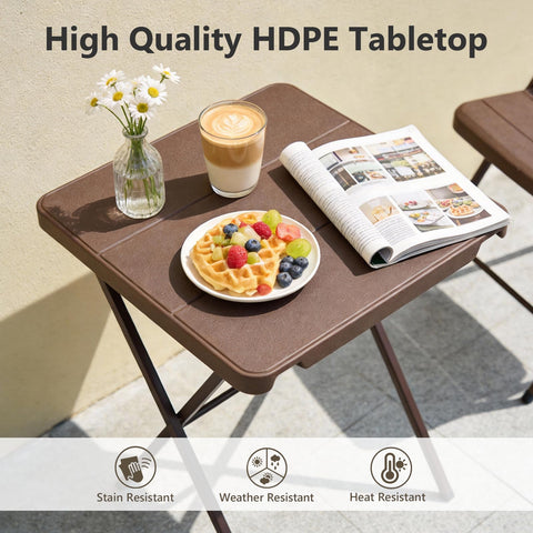 MAKE CHANGES folding table with heavy-duty steel frame for up to 400 lbs
