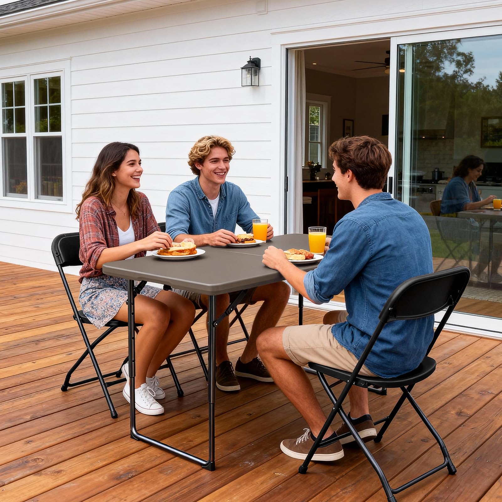 MAKE CHANGES folding table outdoor picnic layout for versatile use.