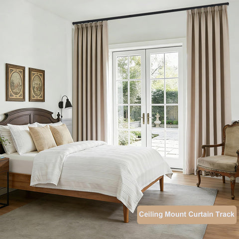 MaKefeile black finish curtain track adds sleek style