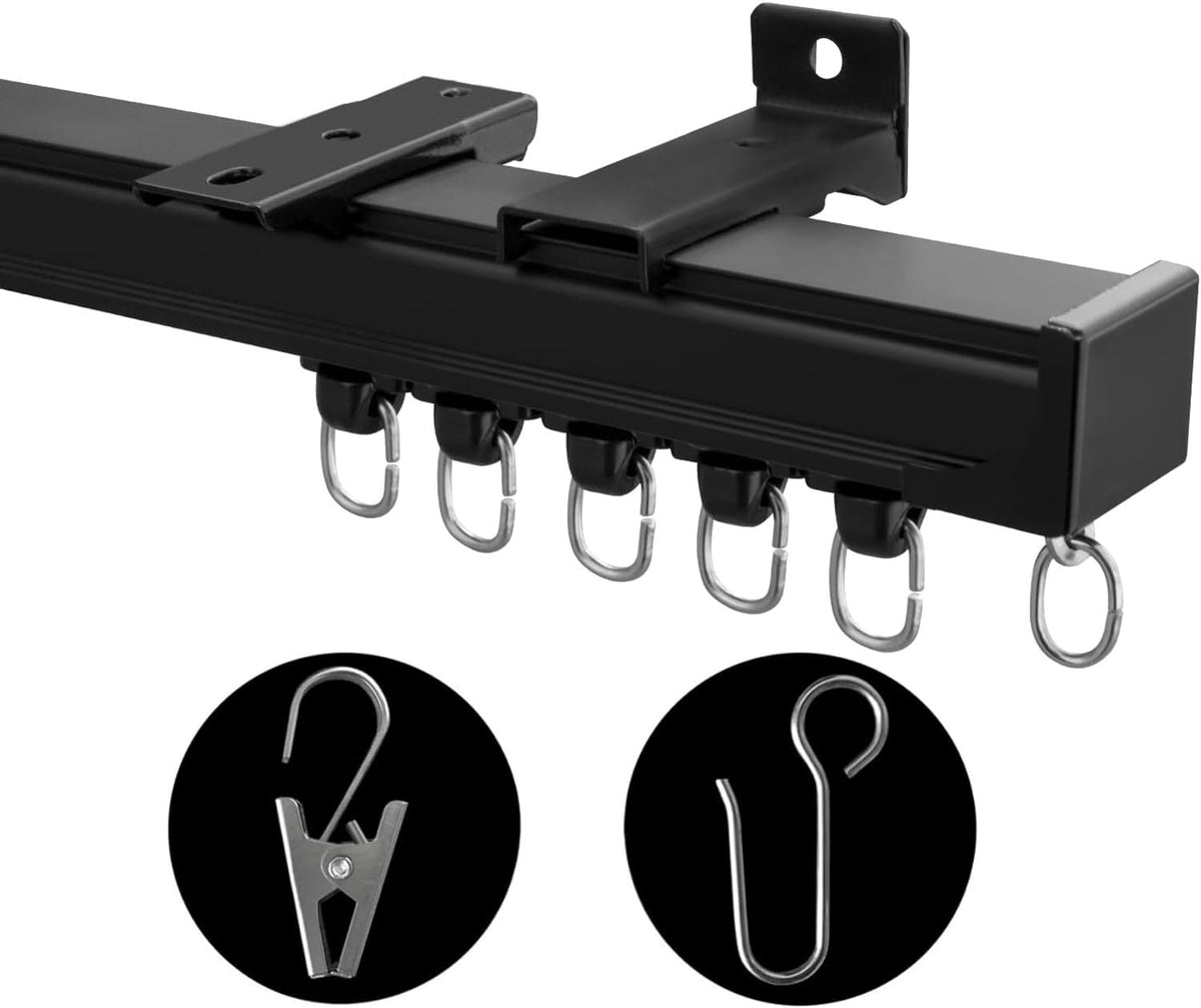 MaKefeile ceiling curtain track 6ft installation enables smooth room division