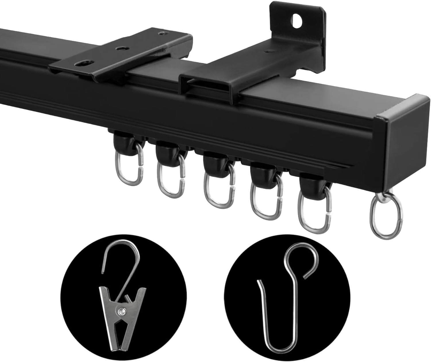 MaKefeile heavy-duty ceiling curtain track in aluminum for durable room divisions