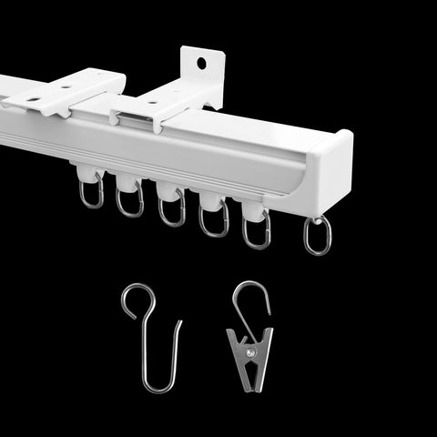 MaKefeile ceiling curtain track heavy-duty white for smooth room division