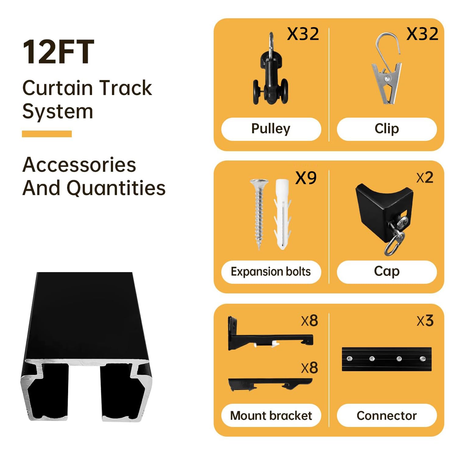 MaKefeile ceiling curtain track smooth-glide finish, modern look for homes and offices.