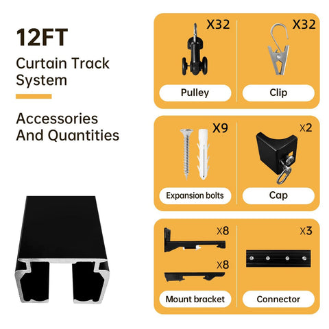 MaKefeile ceiling curtain track smooth-glide finish, modern look for homes and offices.