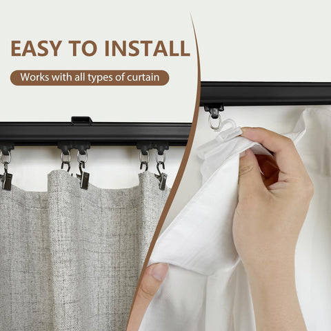 MaKefeile ceiling curtain track stainless clips, compatible with perforated curtains.