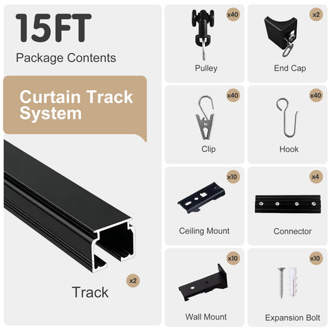 Track system glides smoothly for quiet operation during daily use