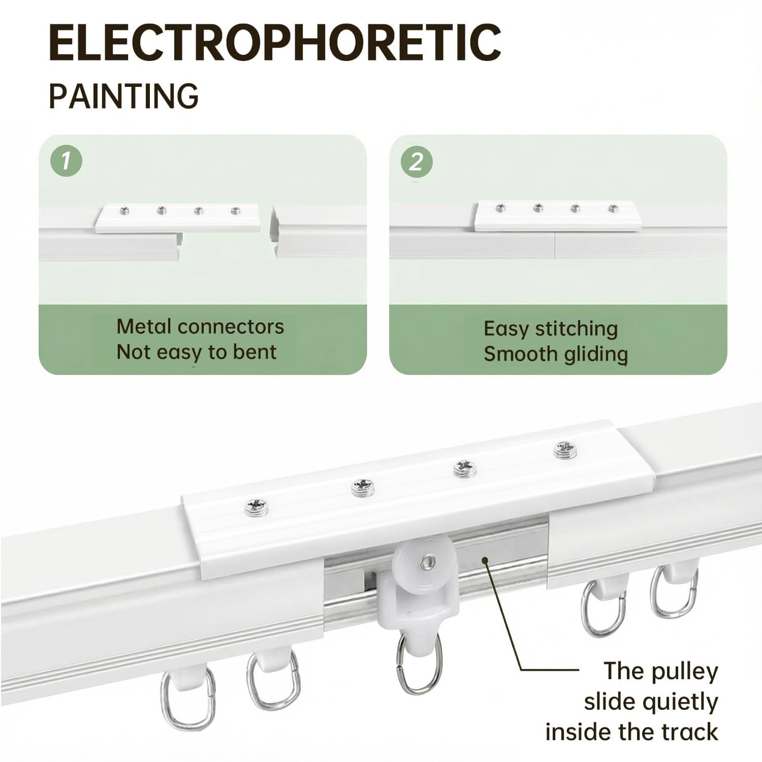 MaKefeile curtain track sets packaged in boxes for versatile sizes