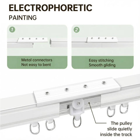 MaKefeile curtain track sets packaged in boxes for versatile sizes