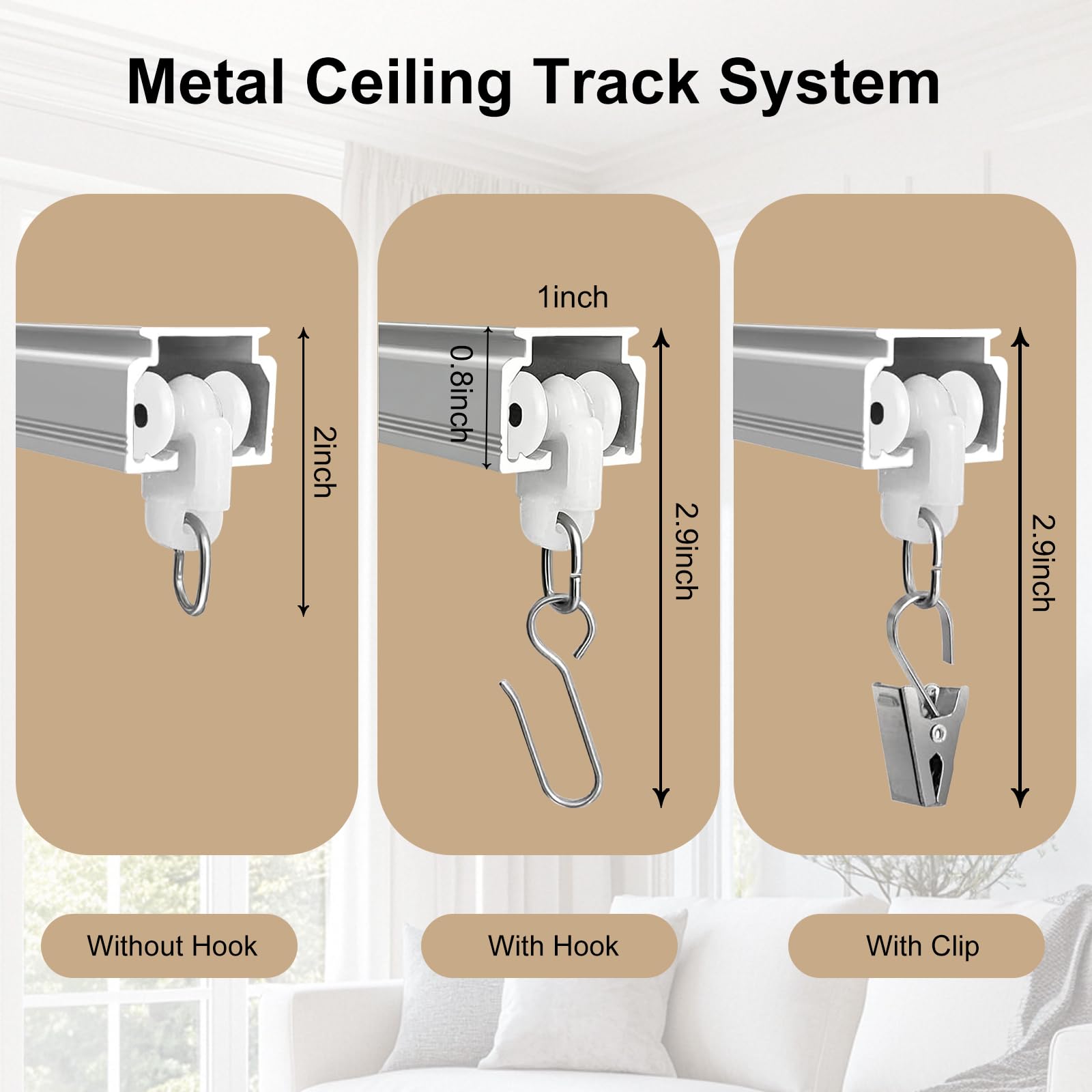 MaKefeile curtain track with silent sliding operation in white