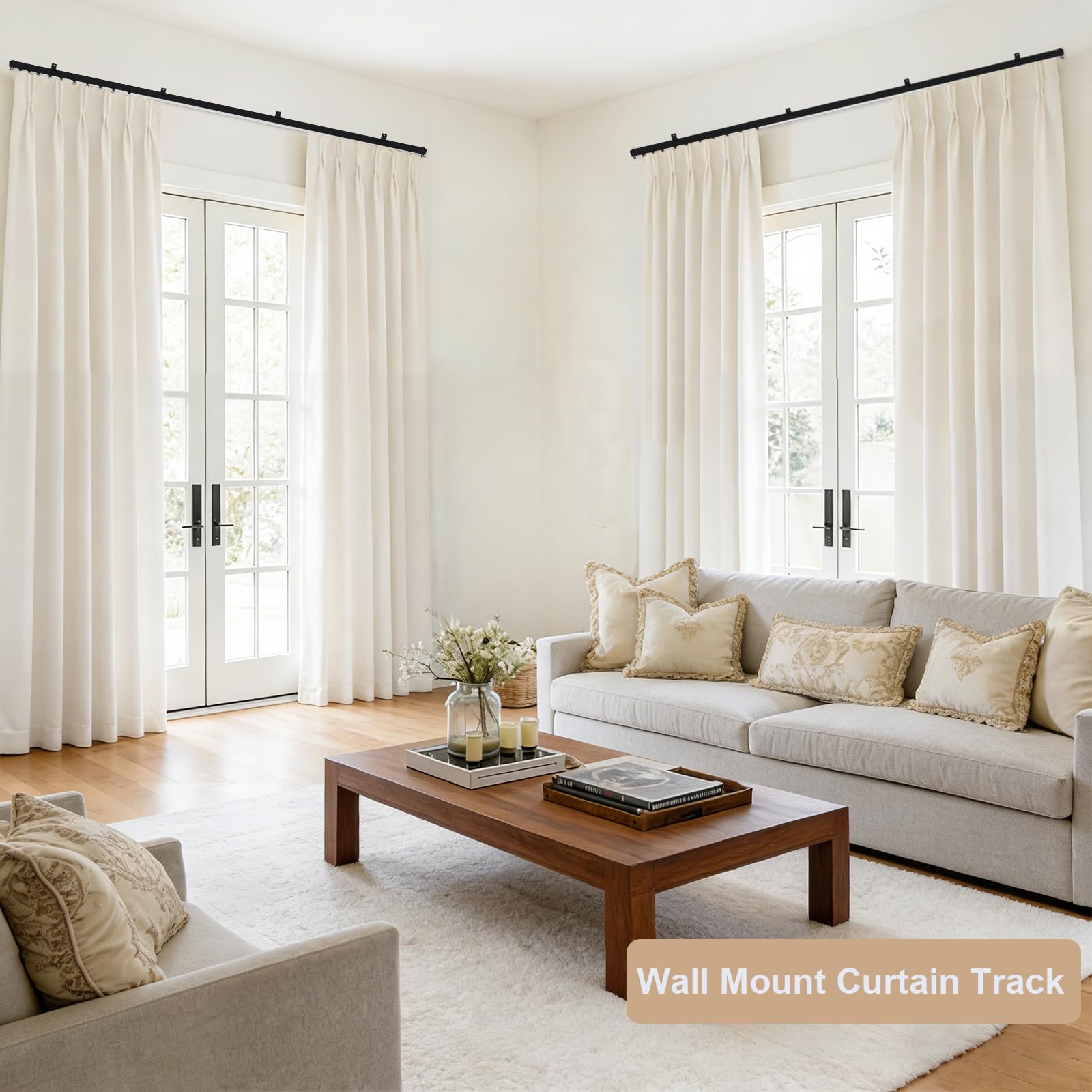MaKefeile indoor-outdoor curtain track for showers and patios