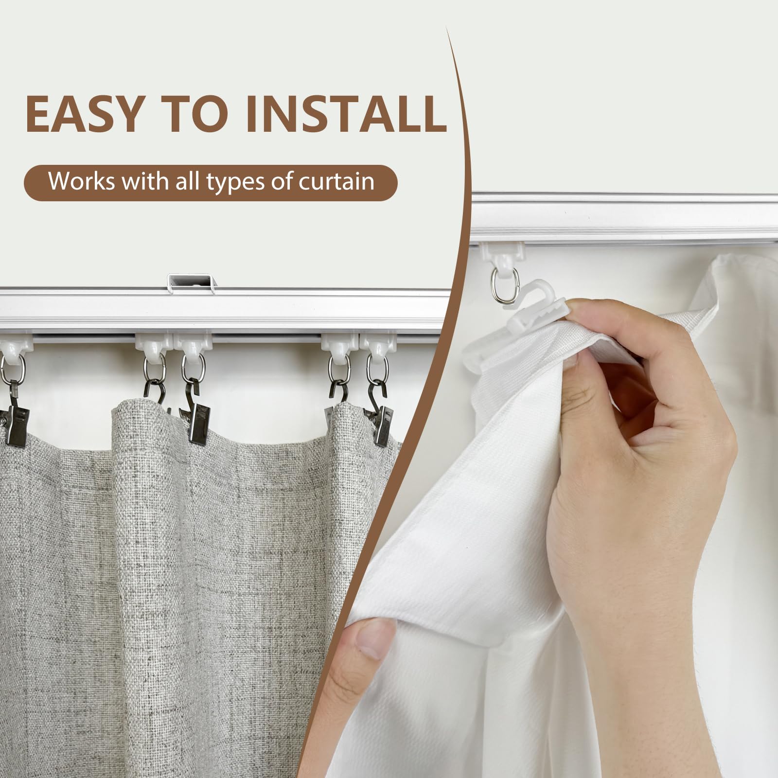 MaKefeile silent pulley curtain track enables smooth operation.