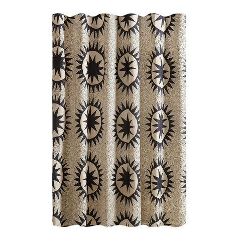 Makers Collective Soleil curtain features reinforced buttonholes for simple setup.