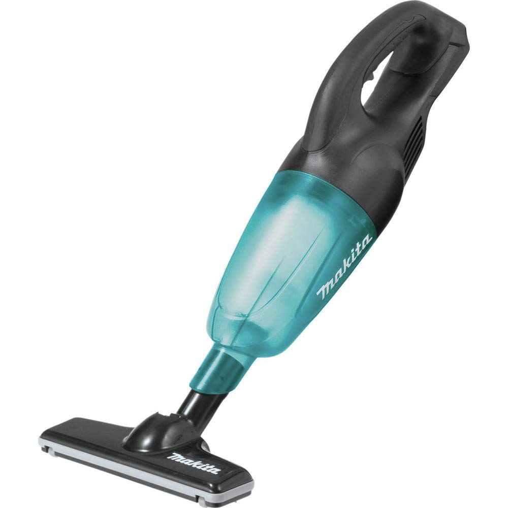 Makita XLC02ZB bagless filtration for easy debris disposal.