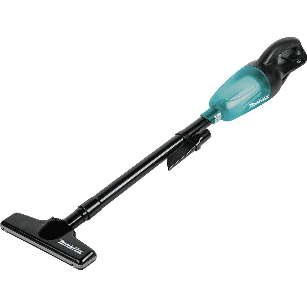 Makita XLC02ZB floor-nozzle extended for thorough floor cleaning.