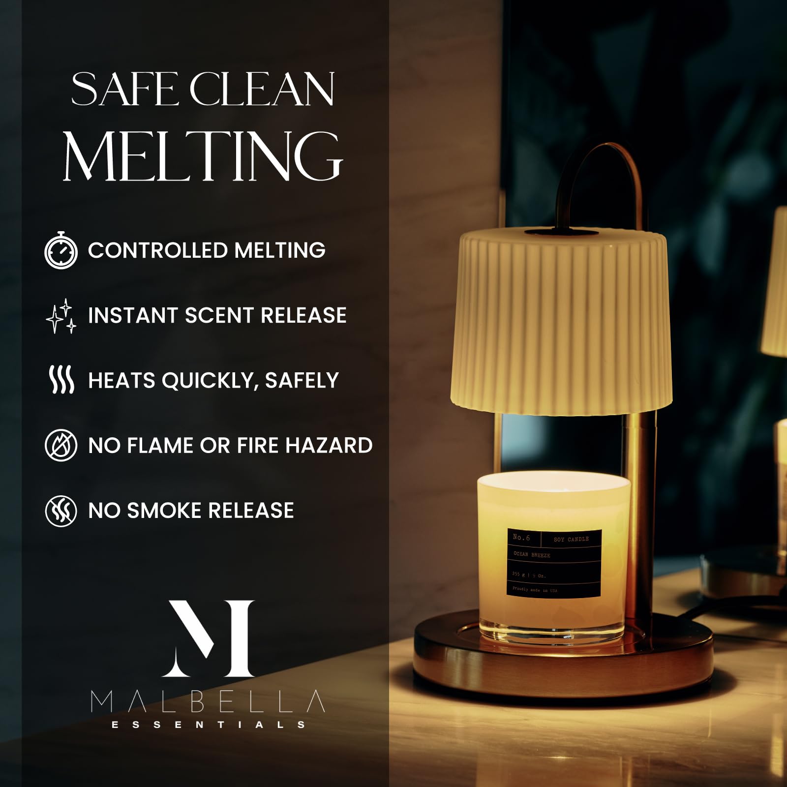Malbella Essentials gift-ready candle warmer elevating home decor and ambiance