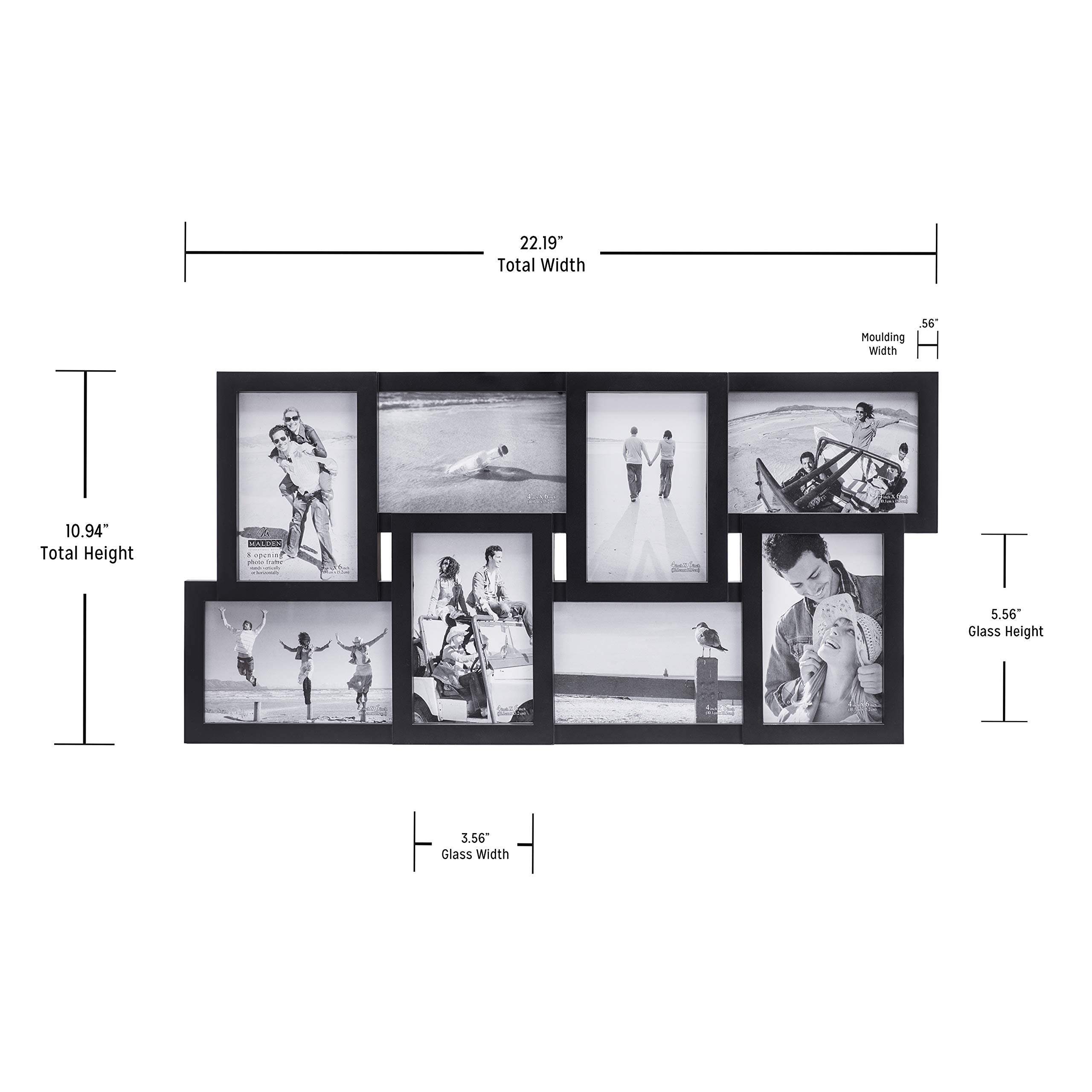 Malden 4x6 photo layout supports eight prints in two directions
