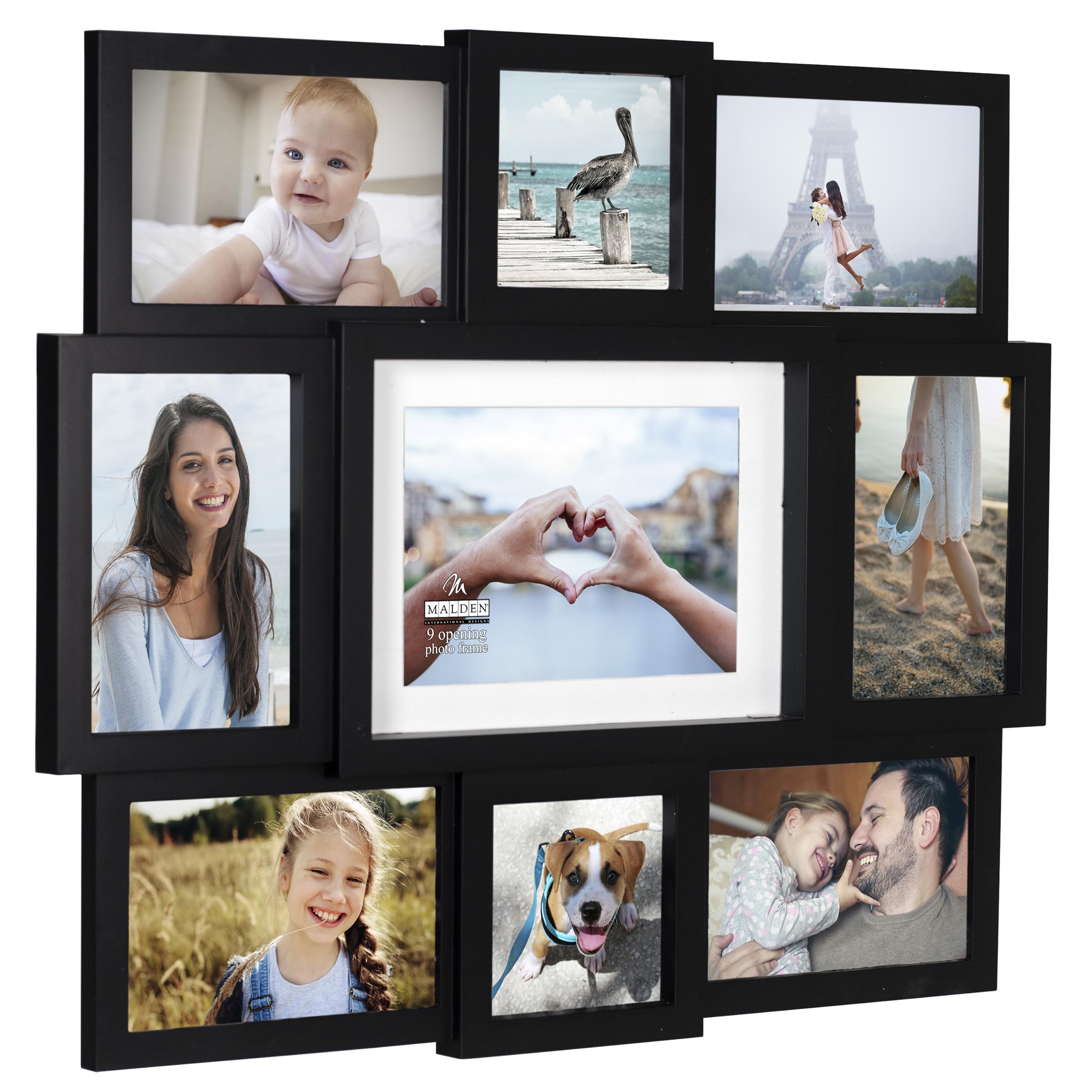 Malden collage frame with swing-tab back for quick, mess-free photo swaps on any wall.