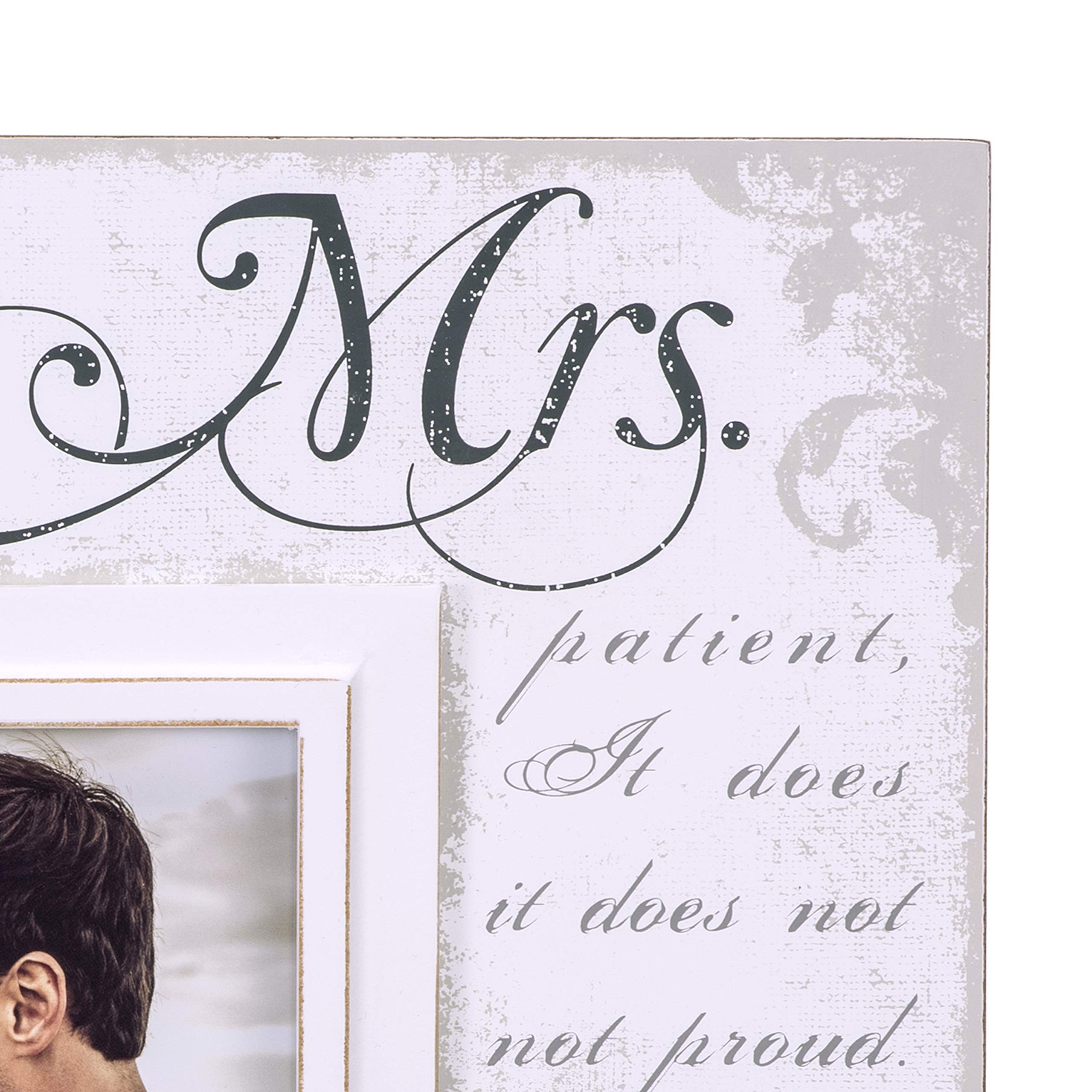 Malden distressed swirl pattern frame adds timeless charm.