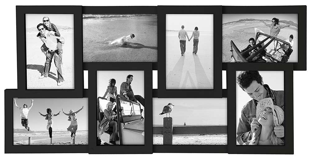 Malden eight-opening collage frame on wall with easy hanging
