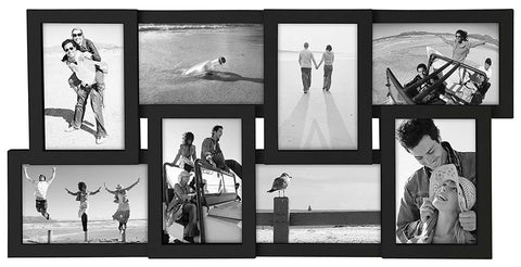 Malden eight-opening collage frame on wall with easy hanging