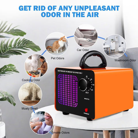 Maleb ozone generator used in car interior for odor removal.