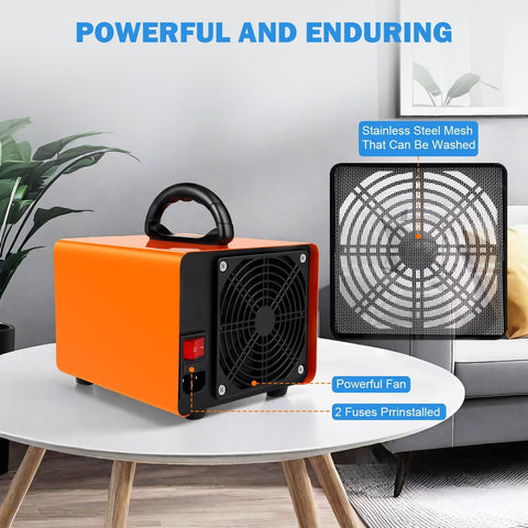Maleb ozone generator plugged in with timer settings for easy use.