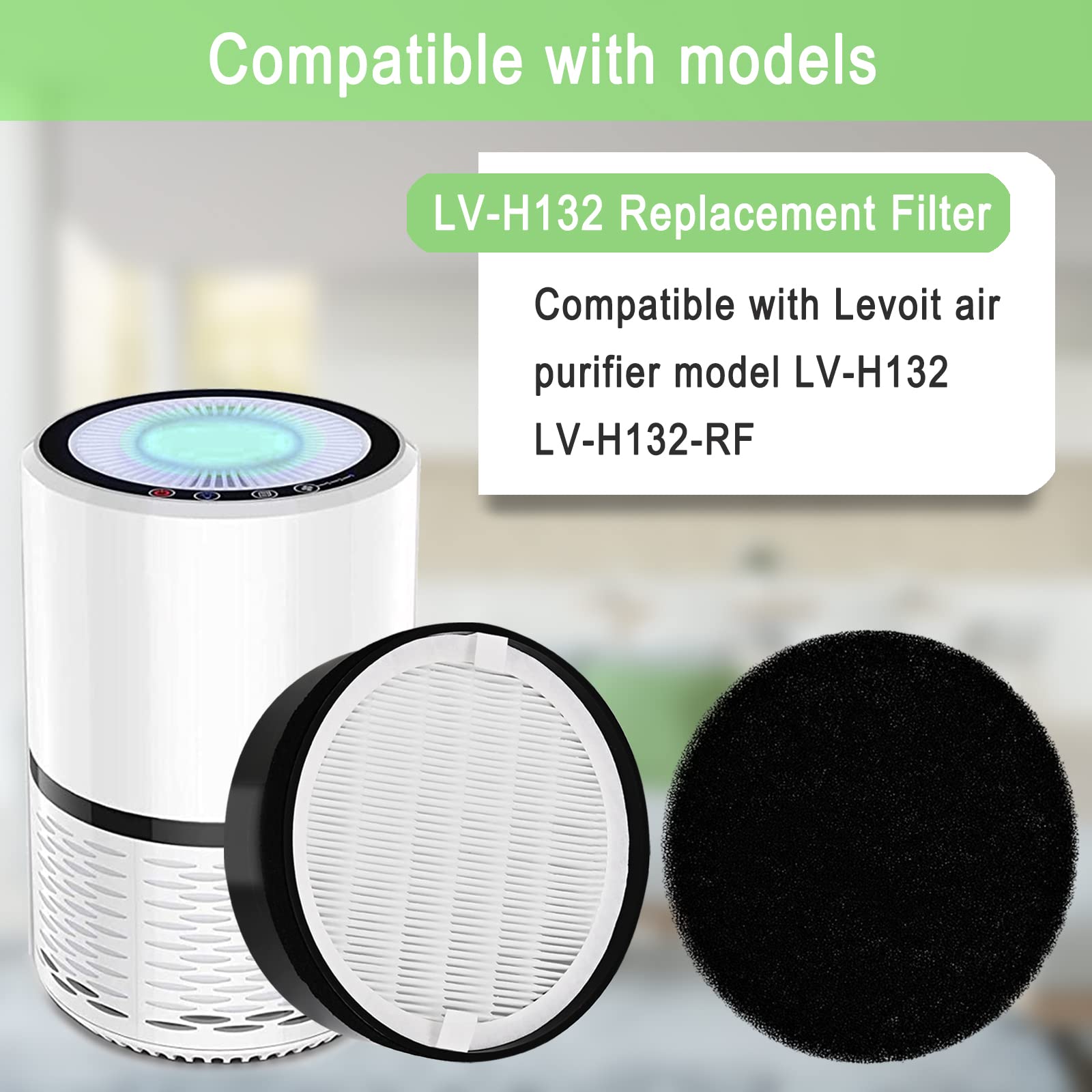 MalhSlix LV-H132 filter frame close-up for tool-free replacement.