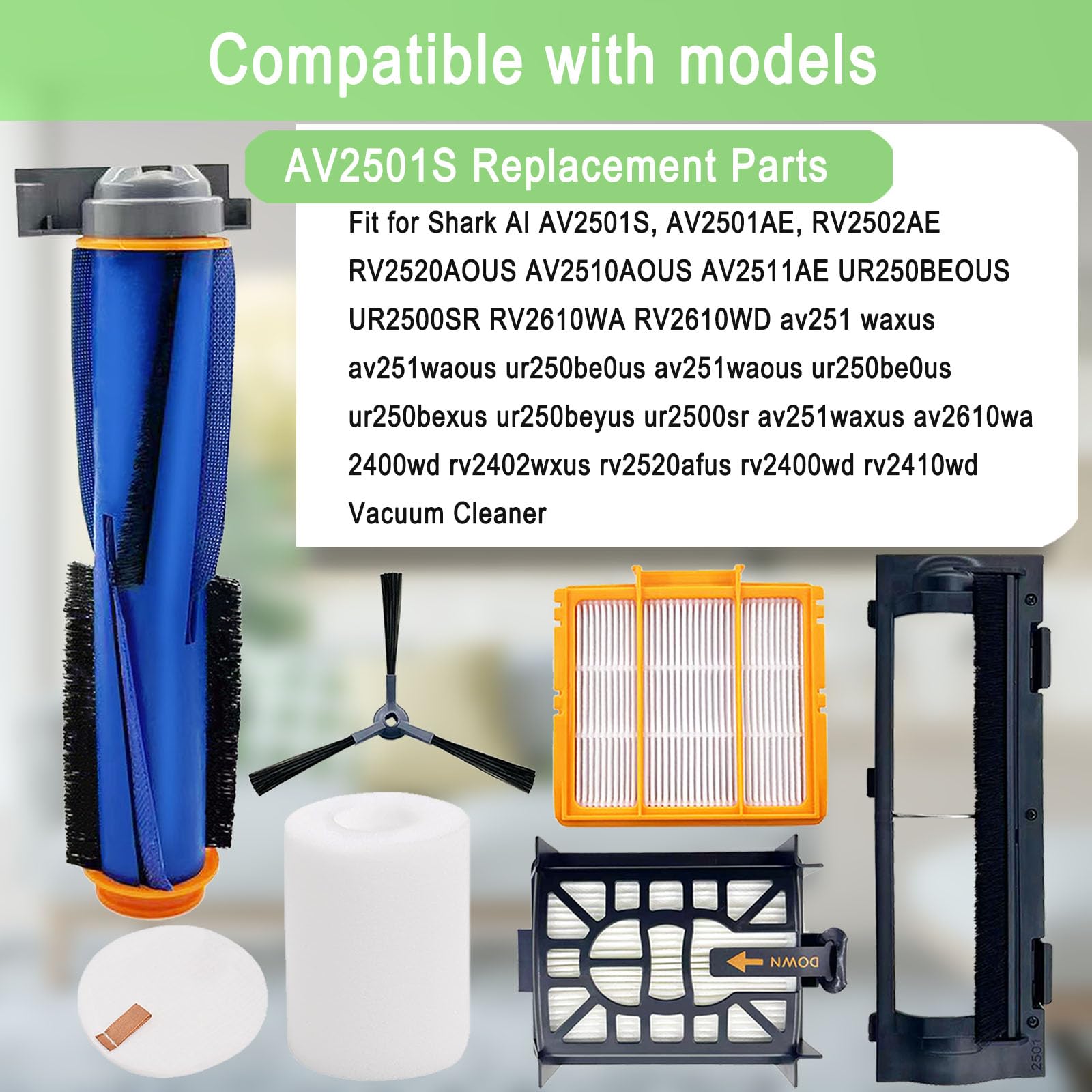 MalhSlix Shark AI AV2501S roller brush cover supports suction and edge cleaning